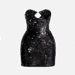 H&M Magda Butrym Sequined Hourglass Dress Rose Applique NWT
